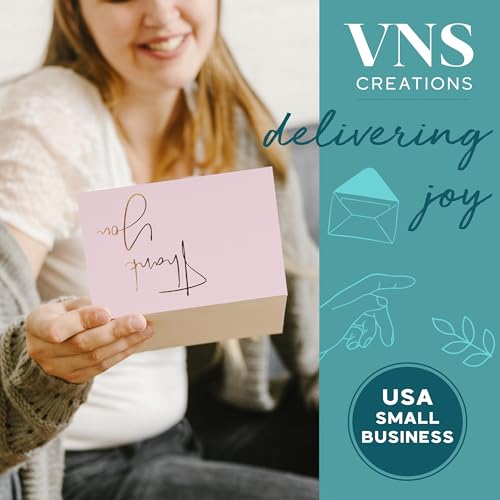 VNS Creations Thank You Cards With Envelopes - 100 Pack 4 x 6 Blank - Lilac - color: Burnished Lilac (Gold Foil), size: 100 Pack - 4" x 6" (Value Pack)