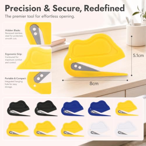 30 Pack Letter Openers Envelope Slitter, Mail Openers - size: Cloud-30 PCS-Yellow and White
