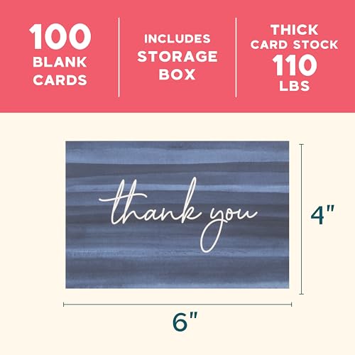 VNS Creations Thank You Cards With Envelopes - 100 Pack 4 x 6 Blank - Ombré - color: Ombre, size: 100 Pack - 4" x 6" (Value Pack)