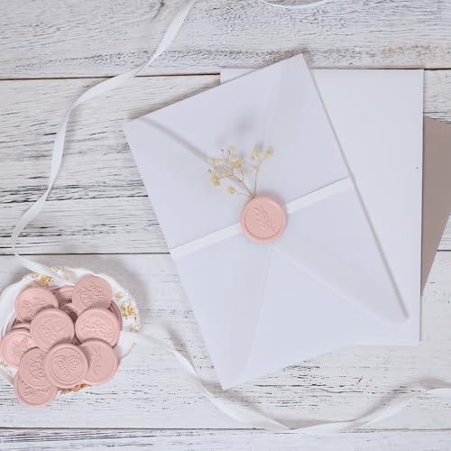 UNIQOOO Blush Pink Sealing Wax Sticks for Wax Seal Stamp - Perfect for Wedding Invitations, Cards Envelopes, Snail Mails, Wine Packages, Christmas Gift Ideas, Pack of 8 - color: Blush Pink