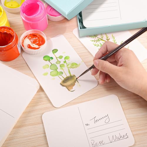 Prudiut Watercolor Postcards 48 Sheets, 4x6 In, 140Lb/300Gsm, Green - color: Green