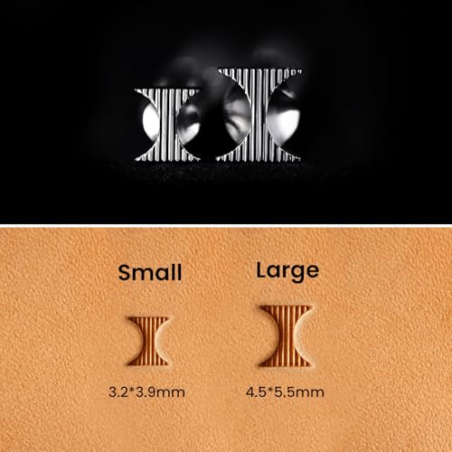 Hourglass Border Leather Stamps 304 Steel Leathercraft Staming Tool for Professional Carving DIY (Small,Lined) - size: Small, style: Lined
