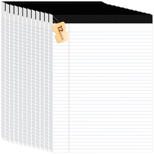 12pcs Legal Pads 8.5 x 11, Perforated White Notepad 8.5x11, 50Sheets/Pad - color: White, style: 12 Pads-50 Sheets/Pads