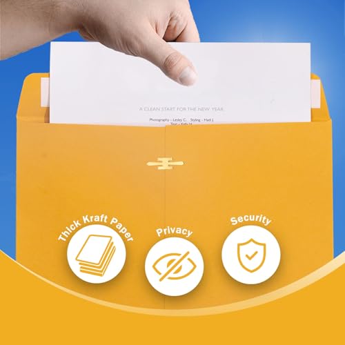 Goefun 100 Pack 12x15.5 Inch Clasp Envelopes, Manila - size: 12x15.5