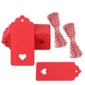 G2PLUS Red Gift Tags with String, 100PCS Hollow Heart Tag, 3.7x1.8in - style: Hollow Heart Red