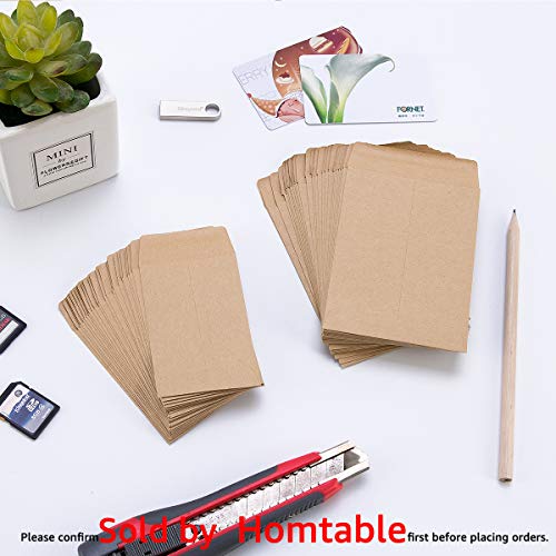 500 Pack Small Coin Envelopes Kraft Paper 2.25"×3.5"