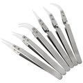 6 Pcs Ceramic Reverse Solder Tweezers, Pointed Curved Tips