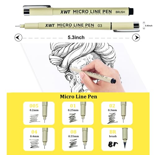 6 Size Micro Fineliner Pens Set - color: Micro Line Pen-6Pcs Set
