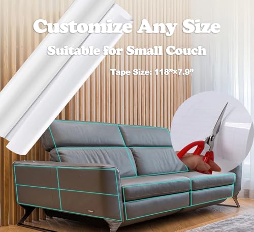 Anti Cat Scratch Furniture Protector Tape Damage-Free Couch Guard, 118"x8" - size: 118" by 8"