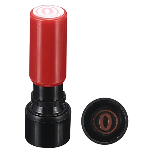 PATIKIL Number Stamps Self Inking, Numeral 0 7mm Number Ink Stamp with Circle Teacher Initial Stamper for Class Notebook Scrapbooking DIY Craft, Red Shell - size: 18 x 56mm, style: Number 0