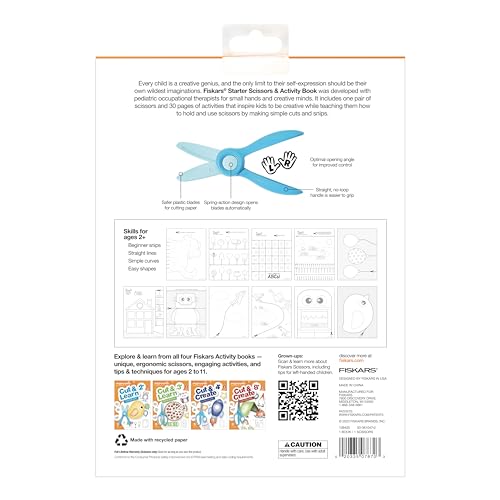 Fiskars Toddler Activity Book with Safety Scissors, For Kids Ages 2, 3, 4+ - style: Ages 2+