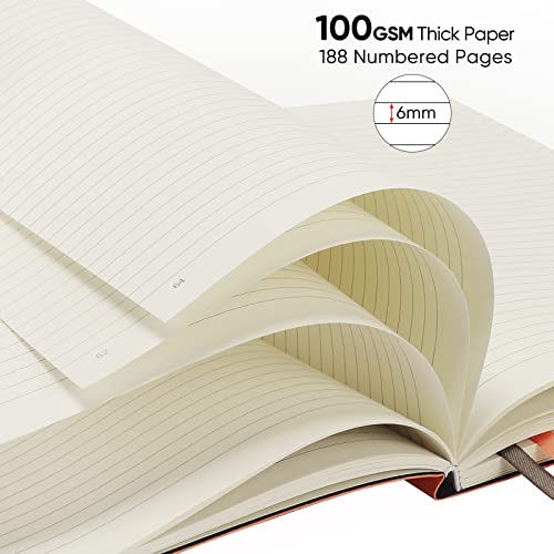 Business Journals 2 PACK - B5 College Ruled Notebook Large Soft Cover Journal with 100gsm Thick Lined Paper,376 Numbered Pages,7.6" X 10",Inner Pocket - Pink Mint - color: Pink-Mint