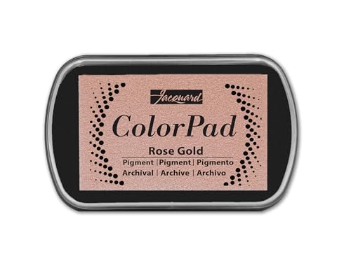 Jacquard ColorPad Archival Pigment Ink Stamp Pads- Metallic Rose Gold - Acid Free - Non-Toxic - Excellent for Blending, Embossing and Stamping - color: Metallic Rose Gold