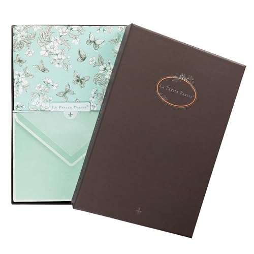 Graphique La Petite Presse Butterflies Boxed Notes | Blank Note Cards with Envelopes | 10 Count All Occasion Greeting Set | 5.25 x 3.8 Inches | High Quality Thick Paper Stationery with Unique Design - color: Butterflies