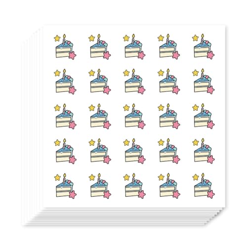 AHANDMAKER 500Pcs Cake Planner Stickers Self-Adhesive Decals Birthday Reminder Stickers for Planner Calendar Scrapbook Crafting Arts Gift Bag Seal Theme Party Decor - style: Cake
