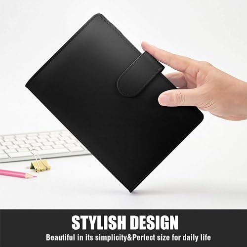 Sooez A6 Notebook Binder, 6 Ring Planner PU Leather Personal Organizer With Magnetic Buckle Closure, Loose Leaf Portfolio Cover, 7.48"x5.2" - color: Rose Gold, size: A6