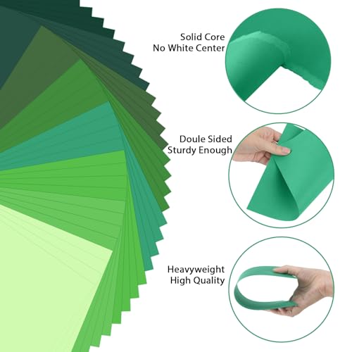 80 Sheets Green Construction Paper 8.5x11,92lb Green Cardstock Paper - color: Gradient Green, size: 80 Sheets