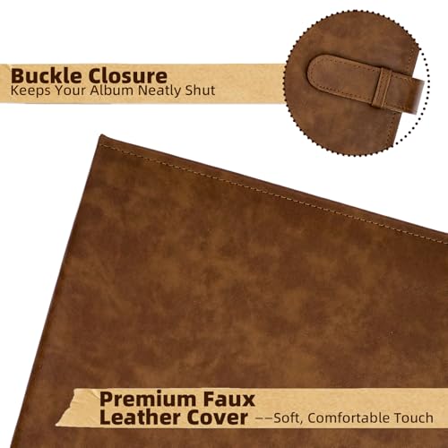 Vienrose 15"x13" Scrapbook Album Gift Set Faux Leather DarkBrown 100 Pages - color: Dark Brown, size: 15"X13" 50Sheets