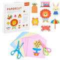 ASTARON 100 Pcs Paper Cutting Set with 2 Kids Safety Scissors