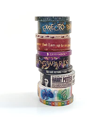 Paper House Productions Harry Potter Foil Accent 10 Piece Washi Tape Pack with 5 15mm Rolls and 5 5mm Rolls - Bold & Bright - color: Bold & Bright