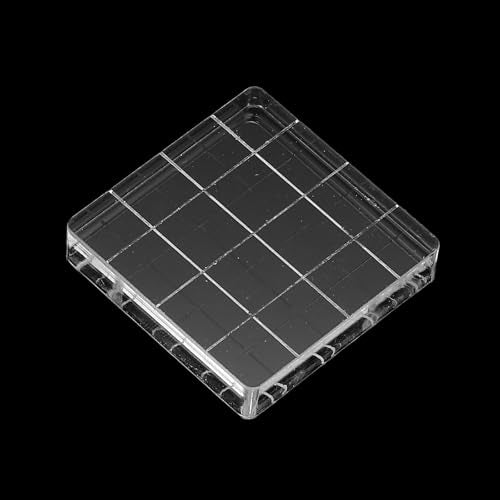 PATIKIL 1.6"x1.6" Acrylic Stamp Block, 6Pcs Clear Stamping Block with Grid Lines Decorative Mounting Blocks Square for Scrapbooking DIY Crafts Card Making - size: 1.6"x1.6"