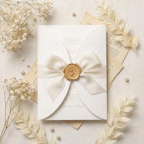 60Pcs Wax Seal Stickers, Wedding Invitation Envelope Seal Stickers - color: Leaf & Flower