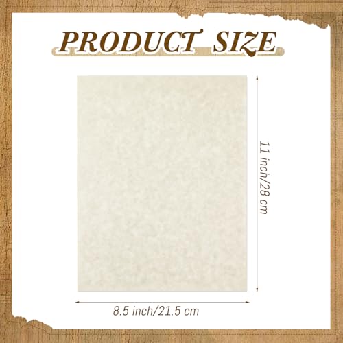 Epakh 100 Pcs Old Age Parchment Paper 8.5 x 11 Inch Standard Letter Vintage Colored Old Parchment Semblance Double Side Printing Paper (Light Gray) - color: Light Gray