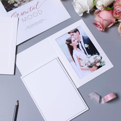 50 Count Photo Frame Cards with Envelopes 4x6 Paper Picture Frame Bulk Cardboard Photo Insert Card Holder for Back to School,Graduation,Wedding Birthday Classroom DIY- White (Pack of 2) - size: 4x6 - 50CT (Pack of 2)