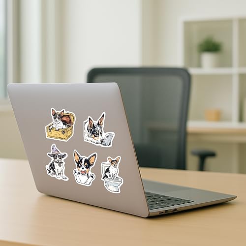 100 PCS Rat Terrier Stickers Pack – Waterproof Dog Decals for Water Bottles, Laptops, Phones, Notebook, Cars – Cool Vibrant Graphics for Rat Terrier Enthusiast - color: Rat Terrier