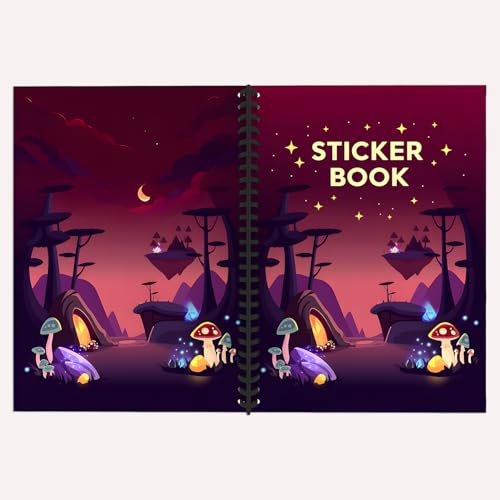 B5 Reusable Sticker Collecting Book Blank Sticker Album (Style L Black Red) - color: Style L Black Red