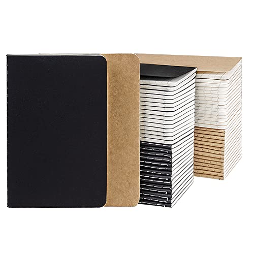 Gwybkq Mini Notepads Bulk 60 Pack Small Journal Pocket Notepad - color: 60 Packs Lined&Black Brown Cover, style: Ruled/Lined