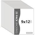 25 Pack Backing Boards, 9x12 Uncut White Mats Matboards - size: 9x12