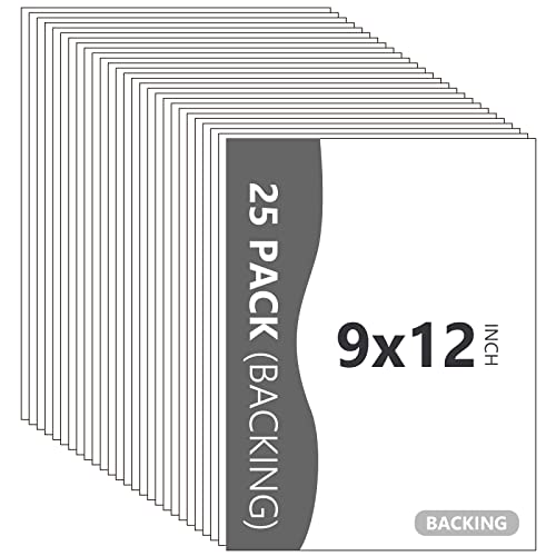 25 Pack Backing Boards, 9x12 Uncut White Mats Matboards - size: 9x12