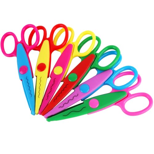 GDMINLO 6-Pack Decorative Edge Craft Scissors, Zigzag & Wave