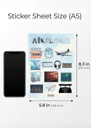 Airplanes Sticker Sheet, Airplanes Stickers for Laptop & Journal - style: Airplanes