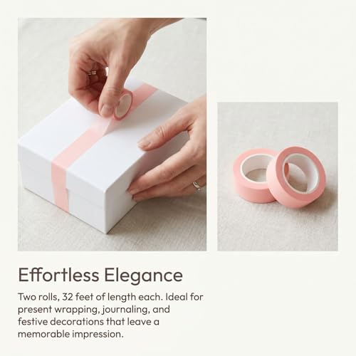 Rolls Pink Washi Tape Pink Pastel Washi Tape Set of 2 Rolls 32 ft Decorative Masking Tape Self Adhesive for Journals Planners Scrapbooks Gift Wrapping Packaging DIY Crafts