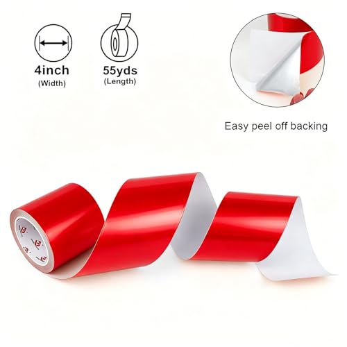 BOMEI PACK Aluminum Foil Tape,Heavy Duty Metal Foil Duct Tape (Red, 4 Inch) - color: Red, size: 4 Inch