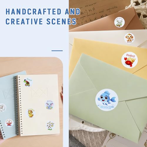 Reward Stickers 3 Rolls 1500 PCS for Students, Fun Colorful Animal Designs Stickers for Teachers, School, Party, Homework Rewards, Gifts, Classroom Must Haves (1 Inch)