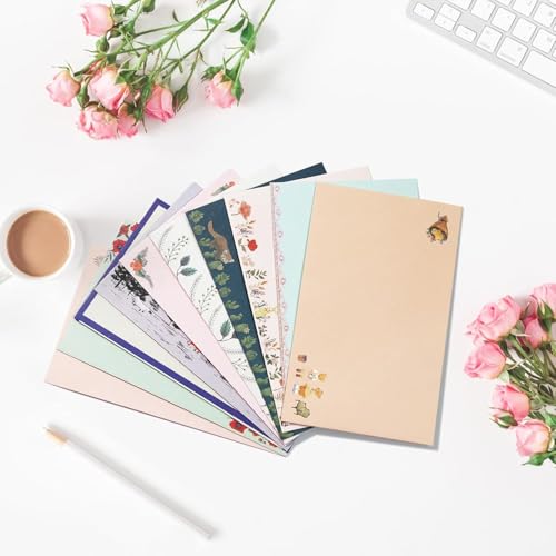 91 Pcs Stationery Paper Envelopes Set | Includes 60 Writing Stationery Paper & 30 Envelopes & 48 Stickers, Floral Letter Writing Stationery Paper (10 Style) - color: Sweet