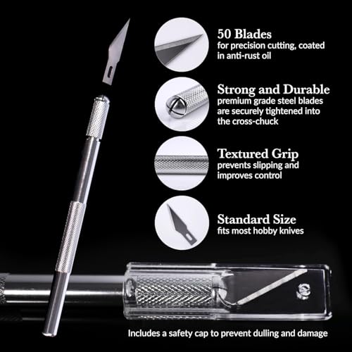 WA Portman Hobby Knife Set, 1pc Craft Precision Knife Set with 10 Blades - size: 1 Knife 10 Blades