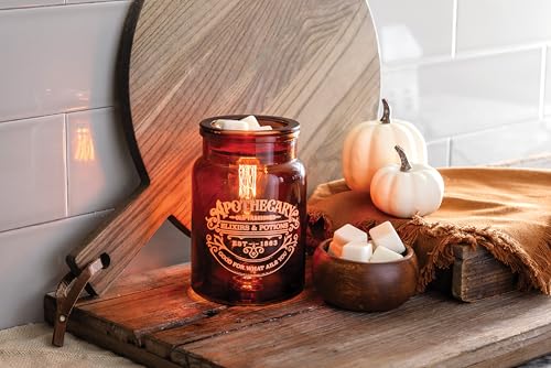 Candle Warmers ETC. Vintage Bulb Illumination Fragrance Warmer- Light-Up Warmer for Warming Scented Candle Wax Melts and Tarts to Freshen Room, Apothecary - size: Apothecary