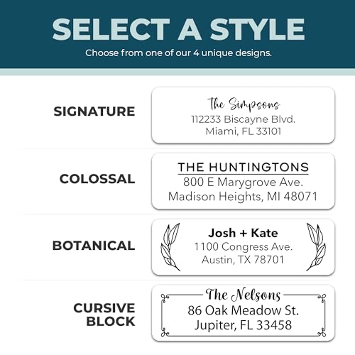 Personalized Return Address Labels - Custom Address Stickers on Sheets (50-1000 Labels) (Black and White)