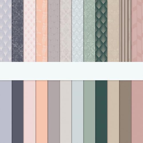 6in Boho Scrapbook Paper Pad Retro Patterned Double-Sided Journal Supplies - color: Wedding Color Tone