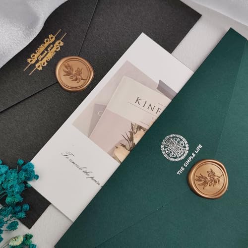 Pollize 50Pcs Wax Seal Stickers, Self-Adhesive Wedding Envelope Stickers - color: Gold