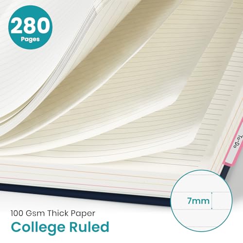 Taja Cute Large Spiral Lined Notebook for Work with 5 Removable Dividers - color: M-Golden Dusk