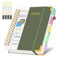 Hardcover Spiral Notebook Journal with Removable Dividers Tabs - color: Green, size: 8"x10"