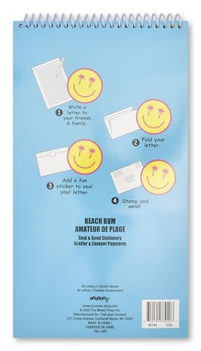 iscream Fold and Send Girls Stationery Card Pad with Seals - Beach Bum - color: Beach Bum