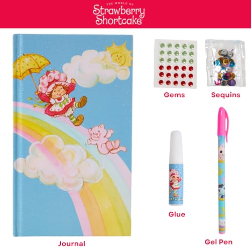 Strawberry Shortcake Sparkle Journal Set for Kids, Journal Kit with Stickers and Gems - style: Strawberry Shortcake