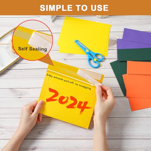 Silunkia 100 Packs 10 Assorted Colors Blank Flat Cards and Envelopes 4 x 6 - color: Multicolor, size: 4x6-100pcs