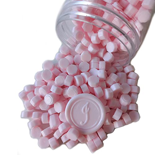 400 Pieces Sealing Wax Beads Seal Stamp, PORXFLY Pink Wax Seal Beads Great for Wedding Invitations, Wine Packages,Cards Envelopes, Gift Wrapping (Light Powder) - color: Light Powder
